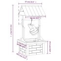 VidaXL Fontanna z pompą-studnia życzeń, 57x50x112 cm, drewno jodłowe