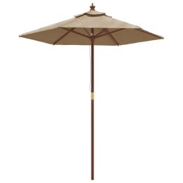 VidaXL Parasol ogrodowy na drewnianym słupku, taupe, 196x231 cm