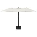 VidaXL Podwójny parasol ogrodowy z LED, piaskowy, 449x245 cm