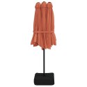 VidaXL Podwójny parasol ogrodowy z LED, terakotowy, 449x245 cm