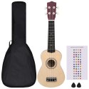 VidaXL Ukulele sopranowe z pokrowcem, dla dzieci, naturalne, 21"