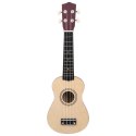 VidaXL Ukulele sopranowe z pokrowcem, dla dzieci, naturalne, 21"