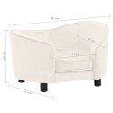 VidaXL Sofa dla psa, kremowa, 69x49x40 cm, pluszowa