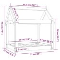 VidaXL Legowisko dla psa, szare, 71x55x70 cm, lite drewno sosnowe