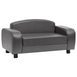 VidaXL Sofa dla psa, szara, 80x50x40 cm, sztuczna skóra