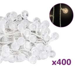 VidaXL Lampki świąteczne, 40 m, 400 diod LED, ciepła biel, 8 funkcji