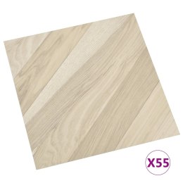 VidaXL Samoprzylepne panele podłogowe 55 szt., PVC, 5,11 m², beż, pasy