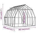 VidaXL Szklarnia z ramą podstawy, antracytowa, 9,53 m², aluminiowa