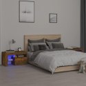 VidaXL Szafki nocne z LED, 2 szt., przydymiony dąb, 70x36,5x 40 cm