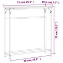 VidaXL Stolik konsolowy, czarny, 75x19,5x75 cm