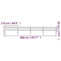 VidaXL Ogrodzenie z prętów z grotami, stalowe, 6,8 x 0,6 m, czarne