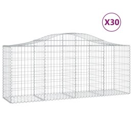 VidaXL Kosze gabionowe, 30 szt, 200x50x80/100 cm, galwanizowane żelazo