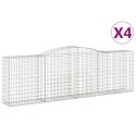 VidaXL Kosze gabionowe, 4 szt, 400x50x120/140 cm, galwanizowane żelazo