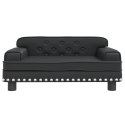 VidaXL Sofa dla dzieci, czarna, 70x45x30 cm, sztuczna skóra