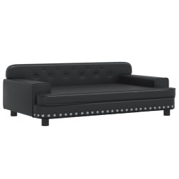 VidaXL Sofa dla dzieci, czarna, 90x53x30 cm, sztuczna skóra