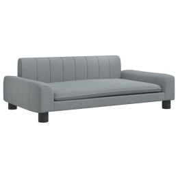 VidaXL Sofa dla dzieci, jasnoszara, 90x53x30 cm, obita tkaniną