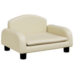 VidaXL Sofa dla dzieci, kremowa, 50x40x30 cm, sztuczna skóra