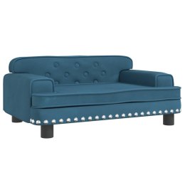 VidaXL Sofa dla dzieci, niebieska, 70x45x30 cm, aksamit