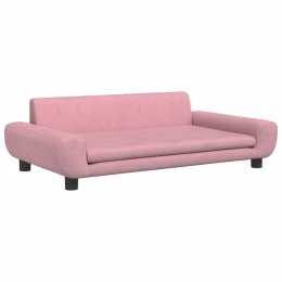 VidaXL Sofa dla dzieci, różowa, 100x54x33 cm, aksamit