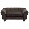 VidaXL Sofa dla psa, brązowa, 72x45x30 cm, pluszowa