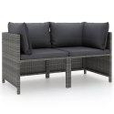 VidaXL 2-osobowa sofa ogrodowa z poduszkami, polirattan, szara