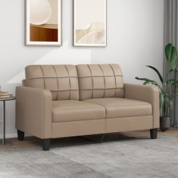 VidaXL 2-osobowa sofa, kolor cappuccino, 140 cm, sztuczna skóra