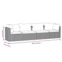 VidaXL 4-częściowa sofa ogrodowa, poduszki, rattan PE, czarna