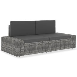 VidaXL Sofa modułowa 2-osobowa, rattan PE, szara