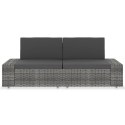 VidaXL Sofa modułowa 2-osobowa, rattan PE, szara