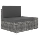 VidaXL Sofa modułowa 2-osobowa, rattan PE, szara