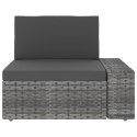 VidaXL Sofa modułowa 2-osobowa, rattan PE, szara