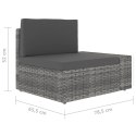 VidaXL Sofa modułowa 2-osobowa, rattan PE, szara