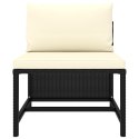 VidaXL 4-częściowa sofa ogrodowa, poduszki, rattan PE, czarna