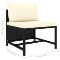 VidaXL 4-częściowa sofa ogrodowa, poduszki, rattan PE, czarna