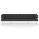 VidaXL 4-osobowa sofa ogrodowa z poduszkami, lite drewno sosnowe