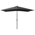 VidaXL Parasol ogrodowy z LED i stalowym słupkiem, antracytowy, 2x3 m