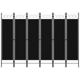 VidaXL Parawan 6-panelowy, czarny, 240 x 180 cm