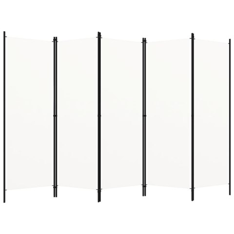 VidaXL Parawan 5-panelowy, biały, 250 x 180 cm