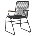 VidaXL Krzesła ogrodowe, 2 szt., czarne, 58x59x85,5 cm, rattan PVC