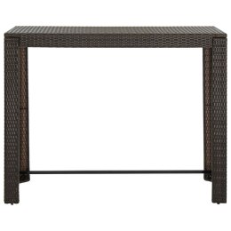 VidaXL Ogrodowy stolik barowy, brązowy, 140,5x60,5x110,5 cm, rattan PE