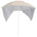 VidaXL Parasol plażowy ze ściankami bocznymi, piaskowy, 215 cm