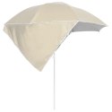 VidaXL Parasol plażowy ze ściankami bocznymi, piaskowy, 215 cm