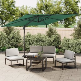 VidaXL Parasol wiszący na aluminiowym słupku, zielony, 400x300 cm