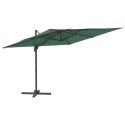 VidaXL Parasol wiszący na aluminiowym słupku, zielony, 400x300 cm