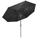 VidaXL 3-poziomowy parasol na aluminiowym słupku, antracytowy, 3 m