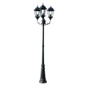 VidaXL Stojąca lampa ogrodowa 3-ramienna, 230 cm, ciemnozielona/czarna