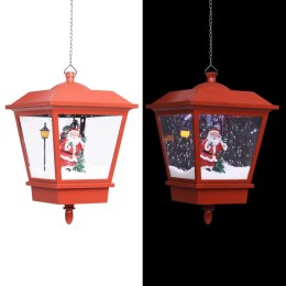 VidaXL Świąteczna lampa wisząca LED z Mikołajem, czerwona, 27x27x45 cm