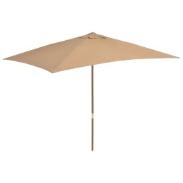 VidaXL Parasol ogrodowy na drewnianym słupku, 200x300 cm, taupe