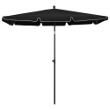 VidaXL Parasol ogrodowy na słupku, 210x140 cm, czarny