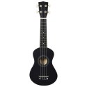 VidaXL Ukulele sopranowe z pokrowcem, dla dzieci, czarne, 21"